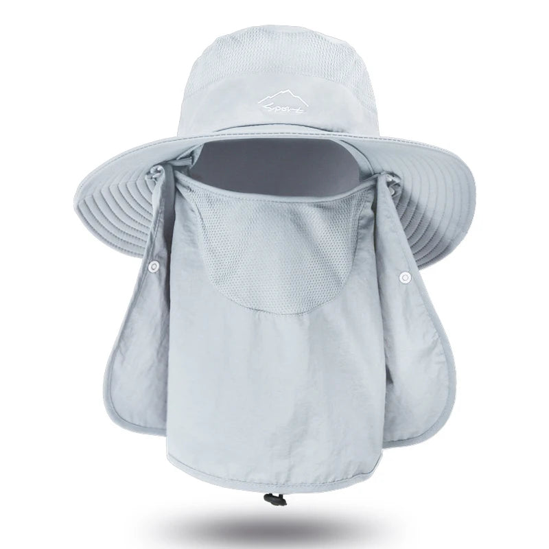 Fisherman's hat, male sun hat, summer outdoor quick drying sun hat, fishing breathable sun hat, female face mask hat