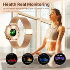 MEVADEN 8.5mm Utra-thin Stainless Steel Smartwatch 1.43 inch AMOLED Screen Women Bluetooth Call Health Monitor Sport Smart Watch
