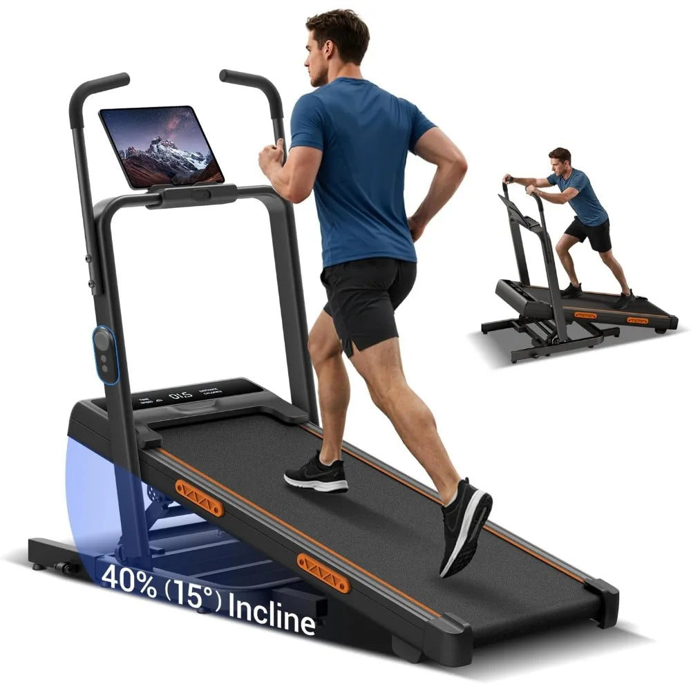 Walking Pad Treadmills: Dual Handle, Stair Mode, LED Display, Quiet 3.0HP, 7-Layer Shock, 400lbs