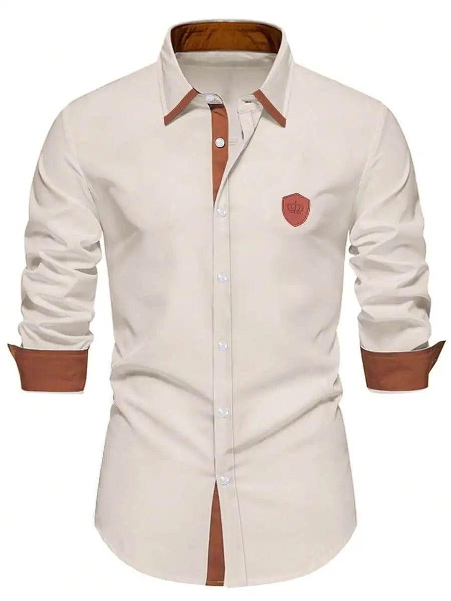 Mens Business Casual Long Sleeve Button Down Dress Shirt Formal