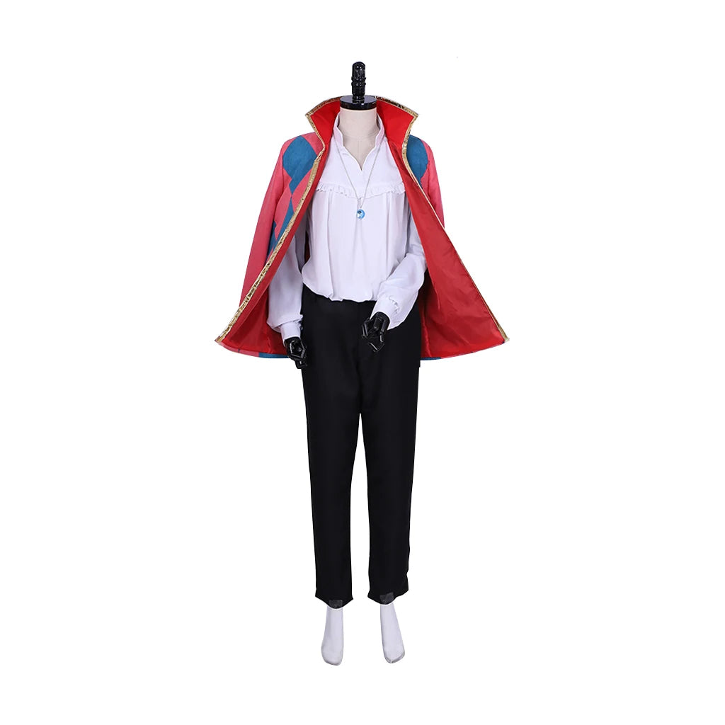 Howl Cosplay Costume Anime Full Set With Jacket Shirt Pants Necklace plus size