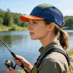 Retro Color-Blocked Breathable Quick-Dry Flat-Brimmed Hat with Adjustable Mesh Fabric, Suitable for Both Men and Women, Ideal for Outdoor Activities Like Hiking, Running, Camping, and Daily Commuting