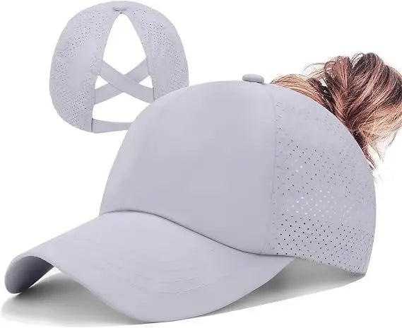 Quick Drying Trucker Hats 1pc Womens Criss Cross Ponytail Baseball Cap Adjustable High Messy Bun Ponycap Unisex Adult