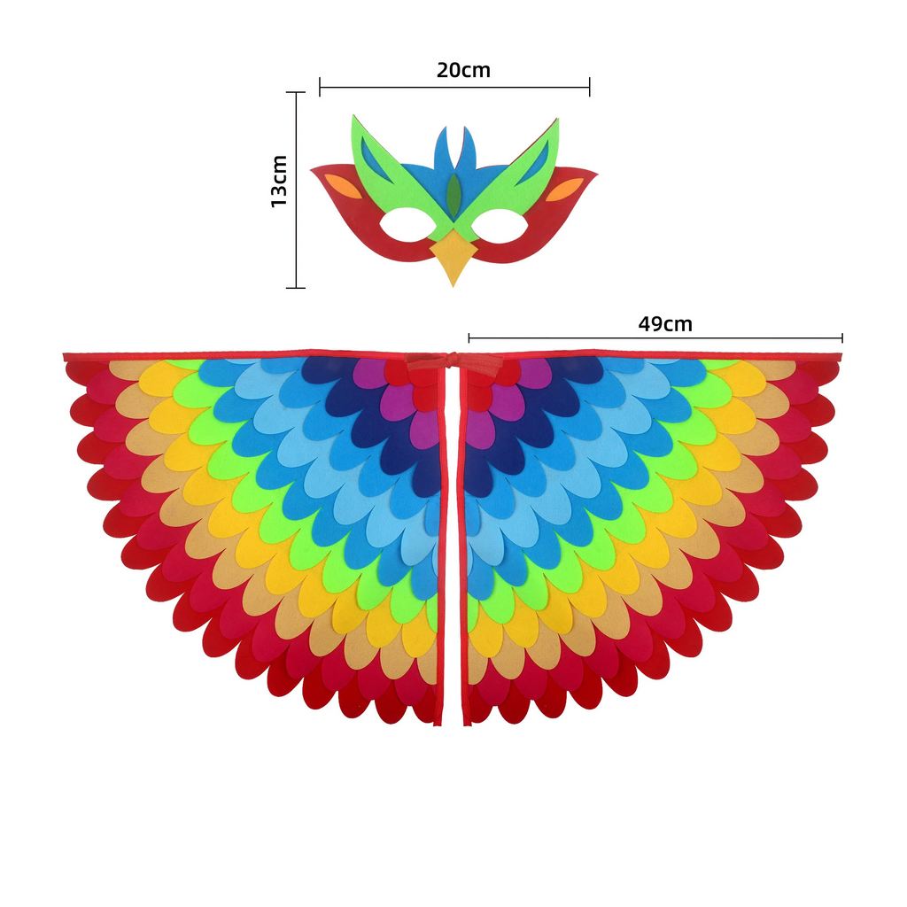 Cute Owl Wings Costume Animal Peacock Pattern Felt Cloak With Matching Mask Performance Props Halloween Carnival Cosplay Cape halloween costumes for women my hero academia superman costume adults haikyuu cosplay