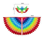 Cute Owl Wings Costume Animal Peacock Pattern Felt Cloak With Matching Mask Performance Props Halloween Carnival Cosplay Cape halloween costumes for women my hero academia superman costume adults haikyuu cosplay