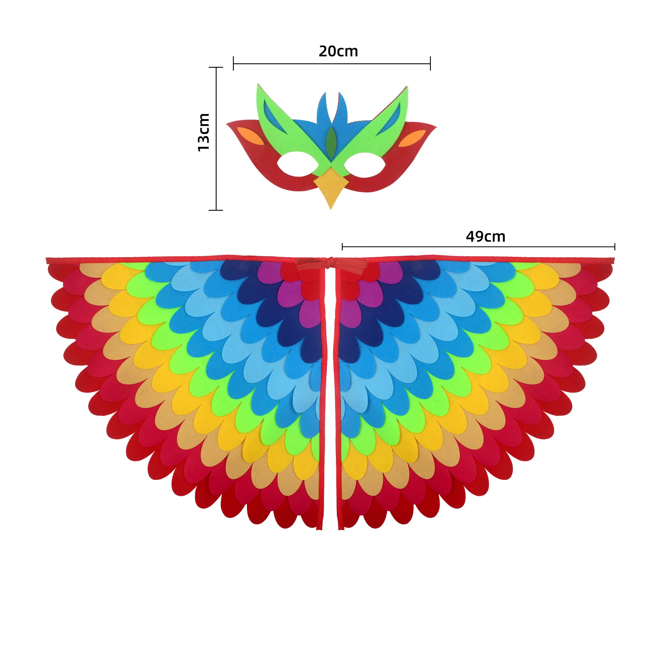 Cute Owl Wings Costume Animal Peacock Pattern Felt Cloak With Matching Mask Performance Props Halloween Carnival Cosplay Cape halloween costumes for women my hero academia superman costume adults haikyuu cosplay