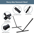 Outside Blue Double Quilted Hammock with 12 Feet Heavy Duty Steel Stand, 450 LBS Weight Capacity