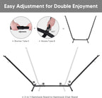 Outdoor 2-in-1 Hammock Chair with Stand in Blue Stripe, 475 lbs Capacity, Heavy Duty, Patented