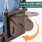 Durable 3-Person Porch Swing with 900lbs Capacity, Hanging Chains, Cushions, and Cup Holder