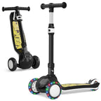 SIMATE 3-Wheel Kids Kick Scooter Ages 3-12, LED Light Wheels, 3 Adjustable Heights, Wide Anti-Slip Deck, Max Load 110 Lbs