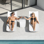 2-Piece Outdoor Furniture Set,S-Shaped Lounge Chair with Side Table, Garden Furniture for Patio, Poolside and Beach
