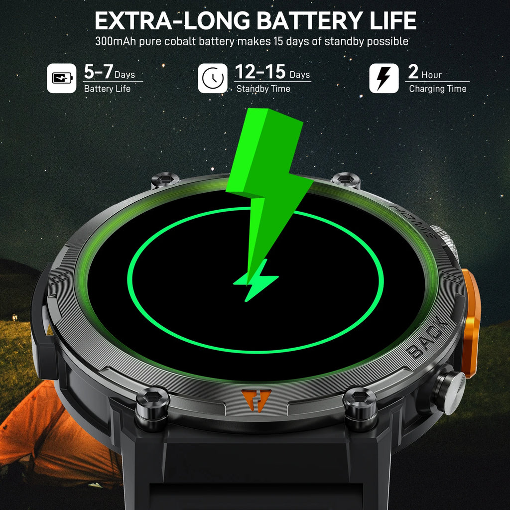 LaNikar 2025 KE3 Bluetooth Call Smart Watch Men Full Touch Screen Health Monitor With  steel ring Men SmartWatch For IOS Android