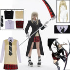 Maka Albarn Cosplay Costume Soul Eater MAKA Black Coat Combat Outfit Dress JK Sailor Uniform Shirt Wig Set For Women Comic Con