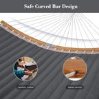 Outdoor 2-Person Portable Hammock with Stand, Curved Spreader Bar and Balance Ropes, Dark Gray