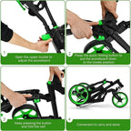 Three-Wheel Swivel Front Golf Cart, Adjustable Pull Trolley for Clubs, Easy Rolling Compact Golf Transporter