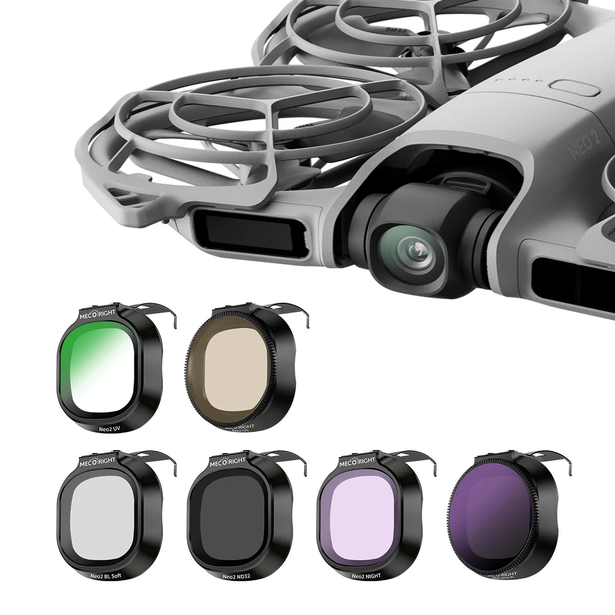 Mecoright Professional Camera Lens Filters Set for DJI NEO 2 Drone - ND/CPL Polarizers/UV/Black Mist/Anti-Light Pollution Filter