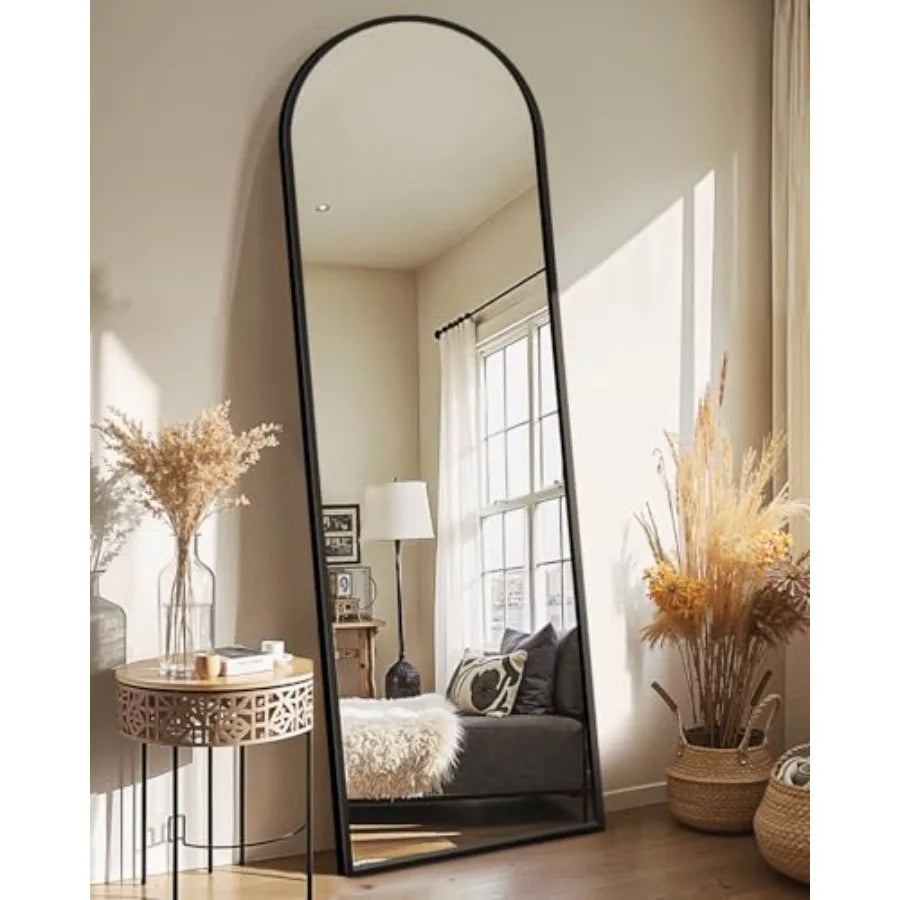 Arched Mirror Full Length, Standing Mirror Full Body, Large Floor with Stand for Wall Entryway Door Bedroom Bathroom Living Roo