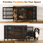 Dog Crate Furniture with Casters,Heavy Duty Dog Kennel Indoor for Large and Medium Dogs,Decorate House as TV Stand,Bedside Table
