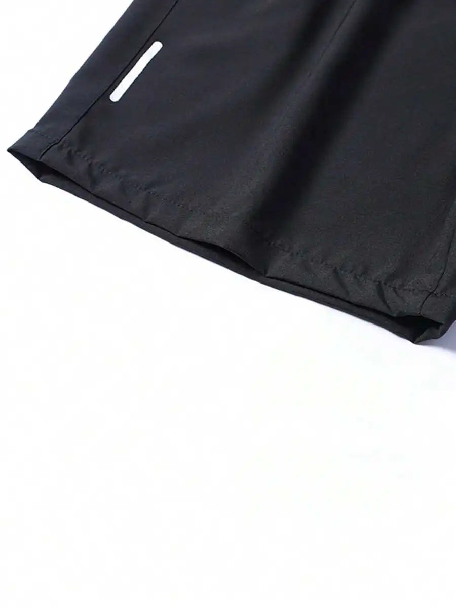 3 Pcs Mens Summer Drawstring Sports Shorts With Zipper Pockets Breathable Quick Dry For Running Hiking