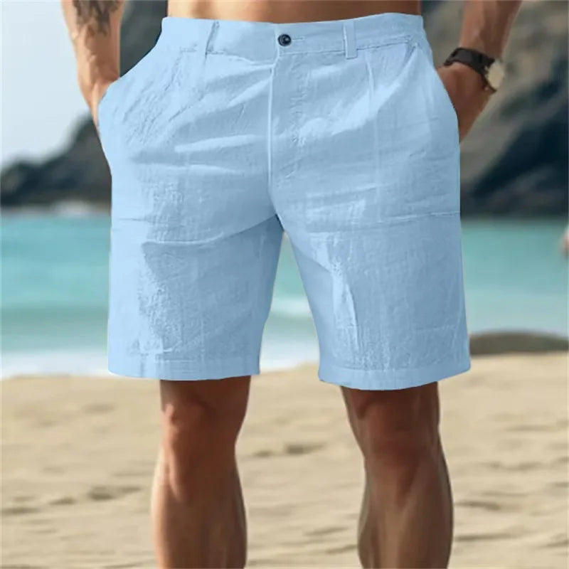 Casual Shorts Summer Men Loose Five Inch Short Pants Cotton Linen Thin Breathable Soft Beach Daily Outdoor Sports Bottoms