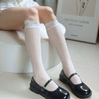 Sheer Lace Knee High Socks for Women, Y2K Coquette Kawaii Mesh Long Tube Socks, Breathable Stretchy Hosiery, 10 Colors to Choose.