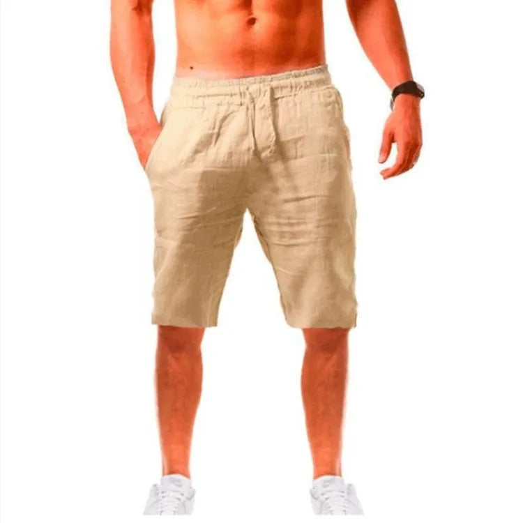 Casual Shorts Summer Men Loose Five Inch Short Pants Cotton Linen Thin Breathable Soft Beach Daily Outdoor Sports Bottoms