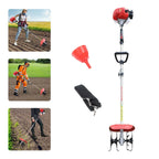Handheld Tiller Cultivator 51.7CC 2-Stroke Single-Cylinder Gasoline Engine Rototiller Gas Powered Rototillers Tool for Garden