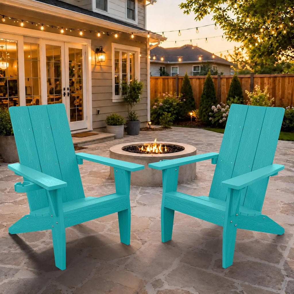 Adirondack Chairs Set of 2 Outdoor: 450lb Capacity&33in Tall Backrest Oversized Modern Adirondack Chairs -, Customized