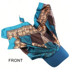 Women Fashion Printed Satin Headscarf Baseball Cap with Brim, Soft Breathable Summer Outdoor Sun Protection Hat Ladies Windproof Head Wrap Sun Hat