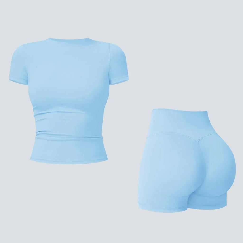 Tenwolf Women's 2 Piece Yoga Set Boat Neck Backless Tank Top High Waist Tummy Control Gym Fitness Activewear Quick-Dry Breathable Workout Clothes Athletic Sportswear