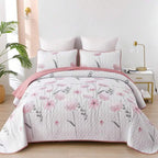 3 Pieces  Yellow Flower Quilt Set Twin Full Queen King Size, Paisley Patchwork Plaid Bedspread Bedding Sets  Coverlet Set.