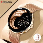 MEVADEN 8.5mm Utra-thin Stainless Steel Smartwatch 1.43 inch AMOLED Screen Women Bluetooth Call Health Monitor Sport Smart Watch