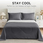 HOMFINE Cooling Comforter Japanese Double-Sided Cold Tech Fabric Cooling Blanket for Night Sweats Hot Sleepers, Q-Max 0.45 Soft
