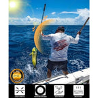 Mens UPF 50+ Fishing Shirts, Sun Protection Hoodie American Flag Long Sleeve UV Hiking Shirt Quick Dry SPF Rash Guard