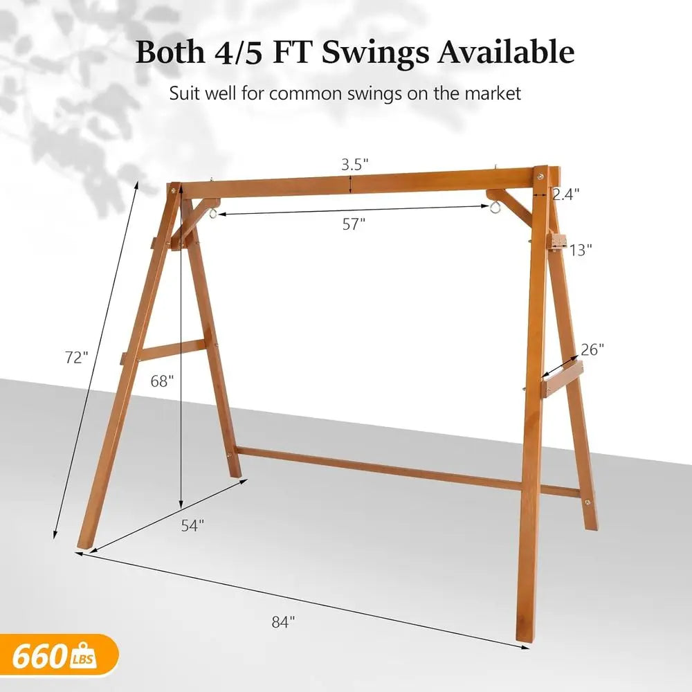5-Person Outdoor Porch Swing with Cushions, Heavy Duty 880lbs, Ideal for Yard, Garden, Pool, Deck, Brown