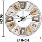 Decorative Large Metal Wall Clock for Living Room - Modern Farmhouse Wall Décor