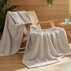 100% Cotton Throw Blanket for Spring Summer, Ultra Soft Waffle Weave Blanket for Couch Sofa Chair, Thin Lightweight Breathable