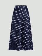 Firerie Women's Retro Elegant Polka Dot Print Vacation Style Skirt,Fall,Fall For Women,Winter For Women,Vacation