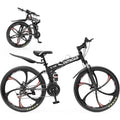 26 Full Suspension Mountain Bikes with Dual Disc Brakes, High Carbon Steel Frame, Suitable for Adults, Men, Women, and Teens - B