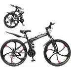 26 Full Suspension Mountain Bikes with Dual Disc Brakes, High Carbon Steel Frame, Suitable for Adults, Men, Women, and Teens - B