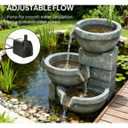 Garden Fountain,Tall Outdoor Waterfall Fountain with LED Lights, 4-Tier Resin Cascading Water Bowls with Pump On-Site