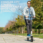 Electric Scooter for Adults with Double Swing-Arm Suspension, 21-Mile Range - 10" Tires & Full 360° Lights