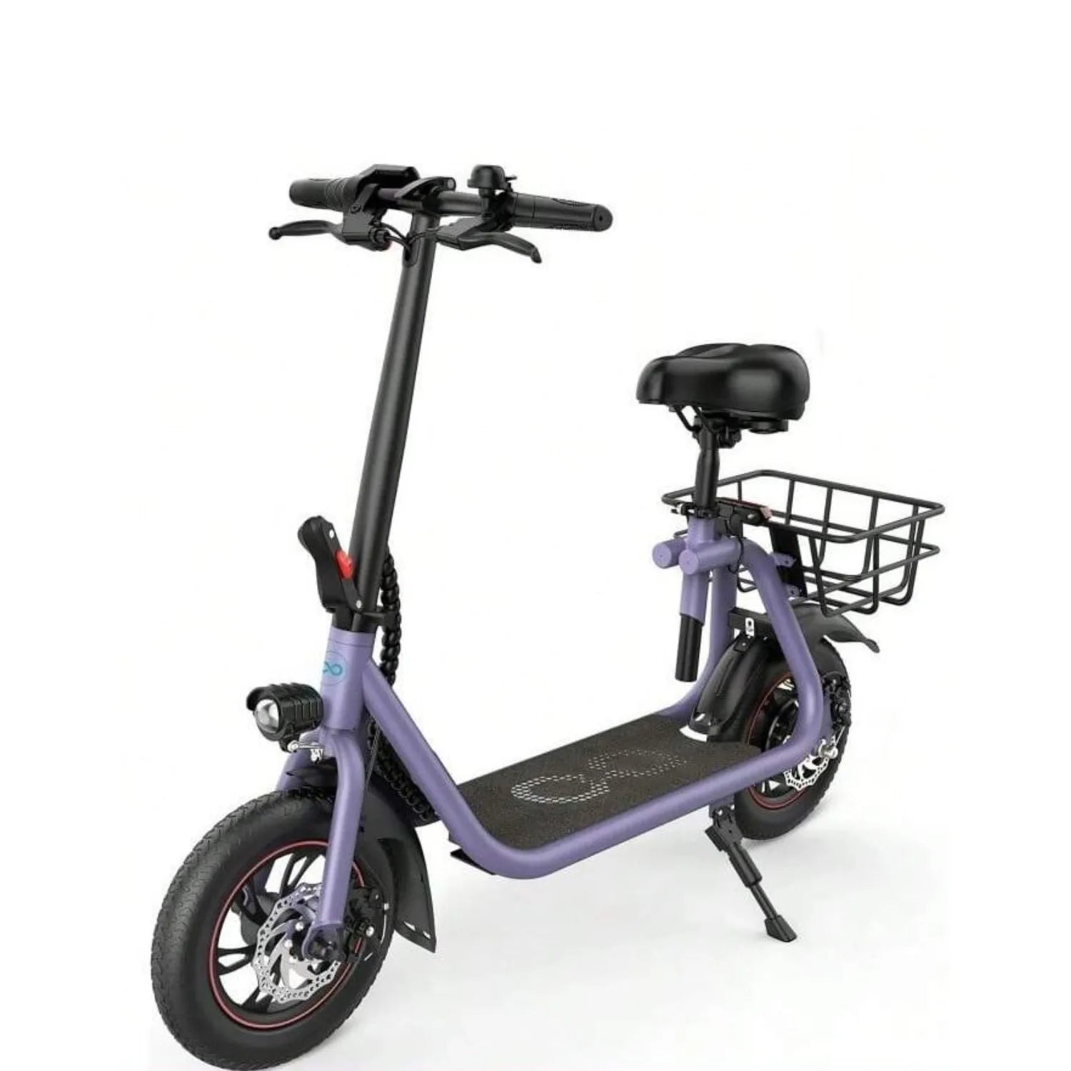 Gyroor Adult Electric Scooter with Seat – 450W Motor, 15-Mile Range, 16 MPH, 12" Tires, Rear Basket, UL2272 Certified, Adjustable Seat for Commuting & Errands