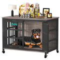 Dog Crate Furniture with Casters,Heavy Duty Dog Kennel Indoor for Large and Medium Dogs,Decorate House as TV Stand,Bedside Table