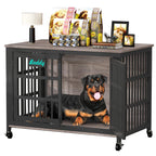 Dog Crate Furniture with Casters,Heavy Duty Dog Kennel Indoor for Large and Medium Dogs,Decorate House as TV Stand,Bedside Table