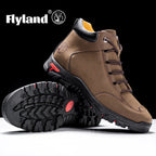 FLYLAND Men's Vintage Chukka Boots Top Layer Cowhide Leather Casual Work Office Shoes Fashion Classical Design