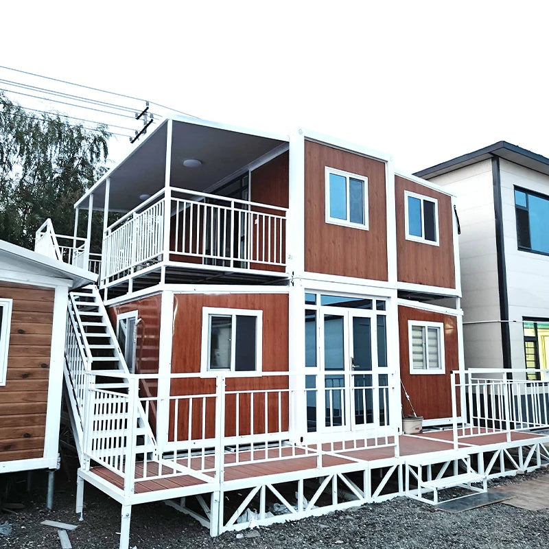 Waterproof Prefab Luxury Villa 20Ft Expandable Container House Prefabricated Portable Mobile Tiny Home with 2 Bedroom