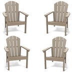 Adirondack Chair Set of 4, All Weather HDPE Fire Pit Chairs, Oversized Plastic Adirondack Chair for Outdoor,, Customized