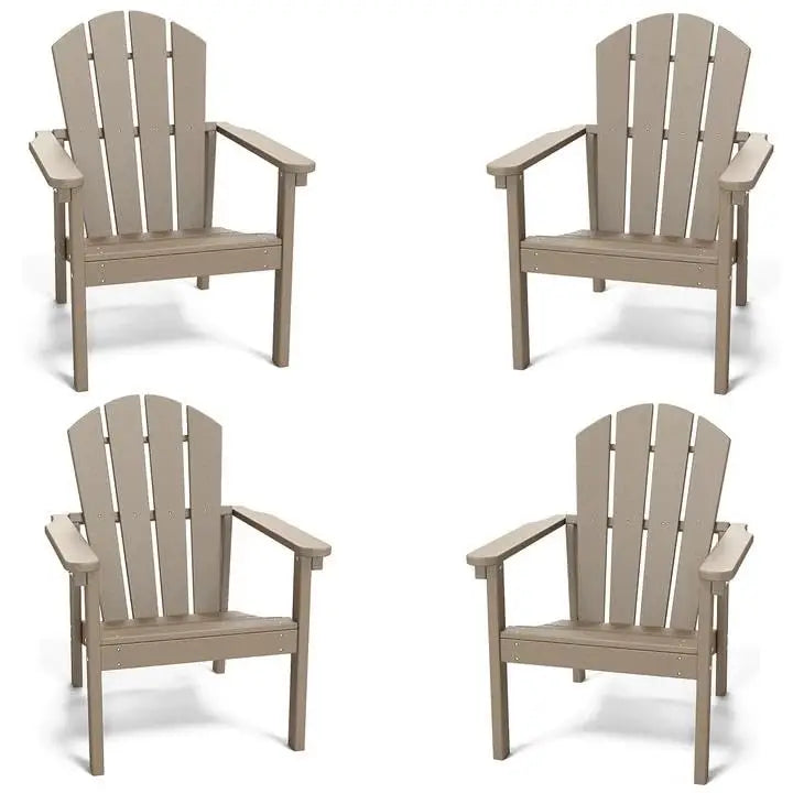 Adirondack Chair Set of 4, All Weather HDPE Fire Pit Chairs, Oversized Plastic Adirondack Chair for Outdoor,, Customized