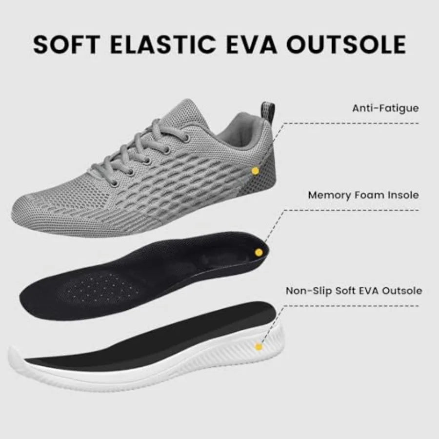 Raoendis Mens Walking Shoes Ultra Lightweight Breathable Running Shoes Non Slip Athletic Fashion Sneakers Mesh Workout Casual S